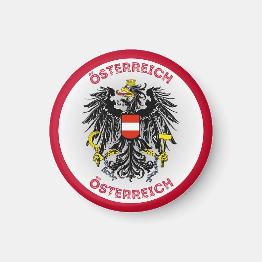 Österreich-Wappen-Circle-Shape Magnet (Vorne)