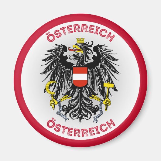 Österreich-Wappen-Circle-Shape Magnet (Vorne)