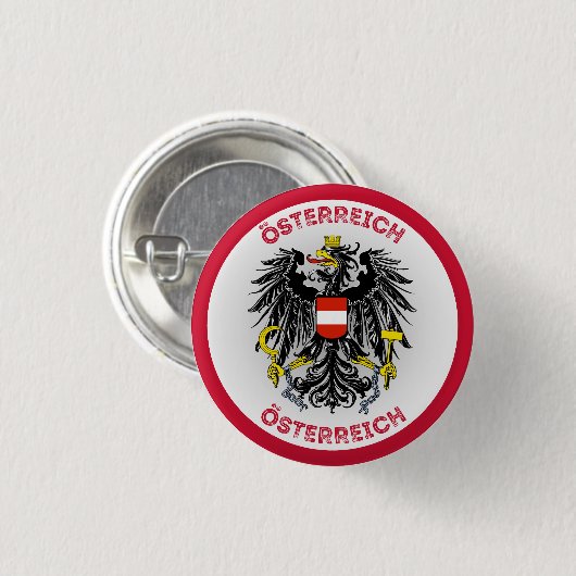 Österreich Wappen Kreisform Button (Vorne & Hinten)
