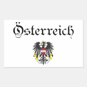 Österreich + Wappen Rechteckiger Aufkleber
