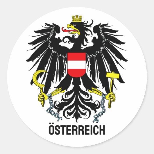 Österreich - Wappen Runder Aufkleber (Vorderseite)