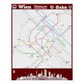 " Österreich: Wien U-Bahn SUBWAYmap ... Poster (Vorderseite)