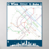 " Österreich: Wien U-Bahn SUBWAYmap ... Poster (Vorne)