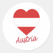 Österreich (zivil) Flaggenherz Runder Aufkleber (Vorderseite)