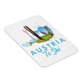Österreich zum Skifahren. Magnet (Rechte Seite)