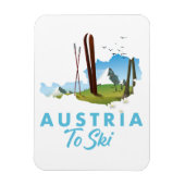Österreich zum Skifahren. Magnet (Vertikal)