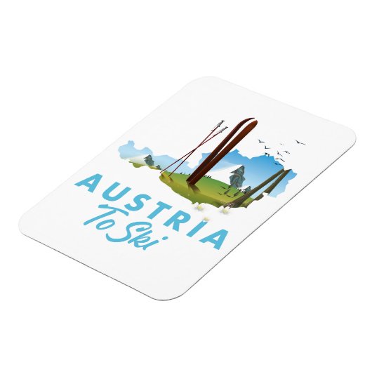 Österreich zum Skifahren. Magnet (Linke Seite)