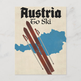 Österreich zum Skifahren Postkarte