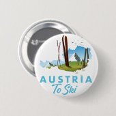 Österreich zum Skiplakat Button (Vorne & Hinten)