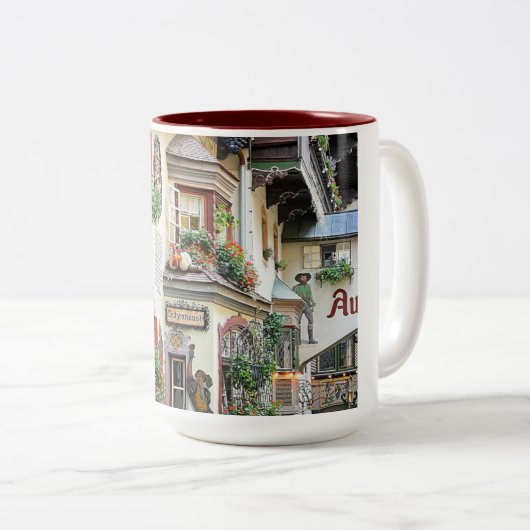 ÖSTERREICH ZWEIFARBIGE TASSE (VorderseiteRechts)
