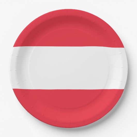 Österreichflagge Pappteller (Vorderseite)