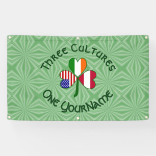 Österreichisch Irisch Amerikanisches Kleeblatt-Fla Banner