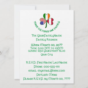 Österreichisch-irisch-amerikanisches Shamrock-Fami Einladung