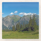 Österreichische Alpen im Sommer Glasuntersetzer (Vorderseite)