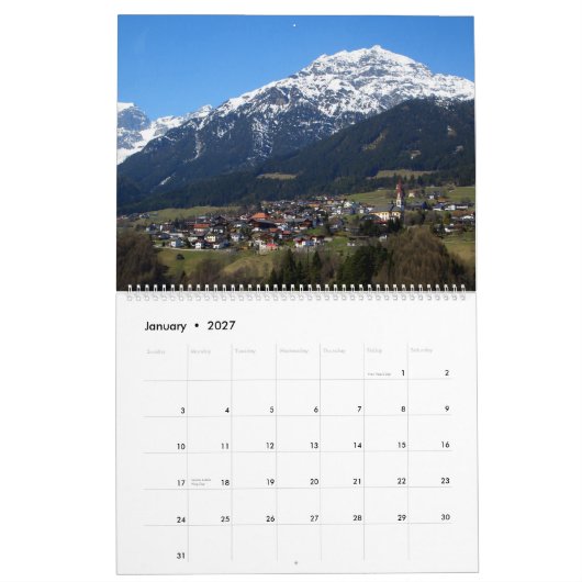 Österreichische Alpen Kalender (Jan 2027)