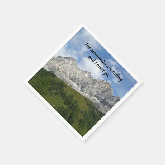 Österreichische Alpen mit Angebot Serviette (Ecke)
