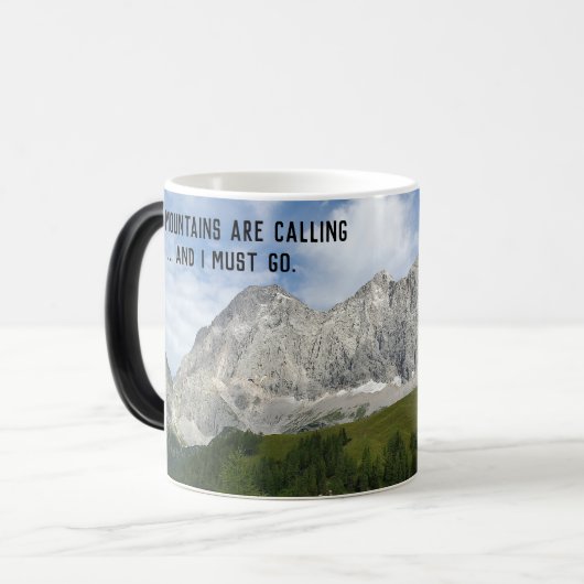 Österreichische Alpen mit Angebot Verwandlungstasse (Vorderseite Links)