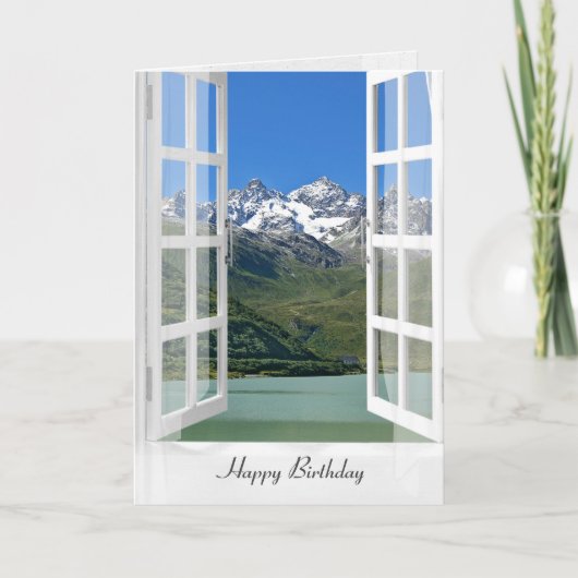 Österreichische Alpen zum Geburtstag im Fenster Karte (Vorderseite)
