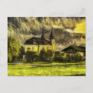 Österreichische Alpenkirche Van Gogh Postkarte