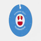 Österreichische Angel-Hanukka-Fahne Personalisiert Ornament Aus Metall (Vorderseite links)