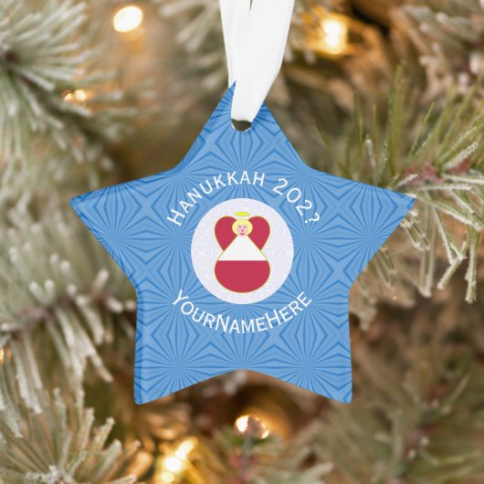 Österreichische Flagge Angel Hanukkah Personalisie Ornament (Baum)