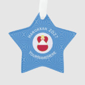 Österreichische Flagge Angel Hanukkah Personalisie Ornament (Rückseite)
