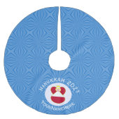 Österreichische Flagge Angel Hanukkah Personalisie Polyester Weihnachtsbaumdecke (Vorderseite)