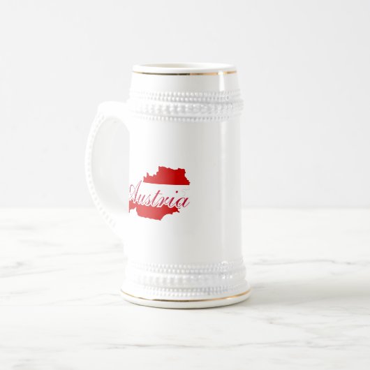 Österreichische Flagge Bierglas (Vorderseite Links)