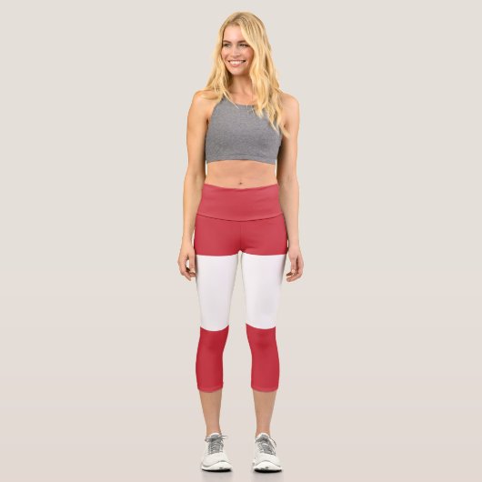 Österreichische Flagge Capri Leggings (Vorderseite)