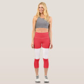 Österreichische Flagge Capri Leggings (Vorderseite)