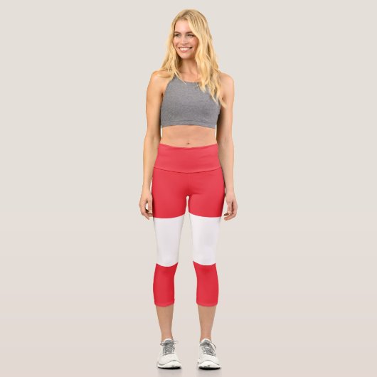 Österreichische Flagge Capri Leggings (Vorderseite)