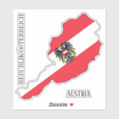 Österreichische Flagge Charming Patriotische Karte Aufkleber (Blatt)