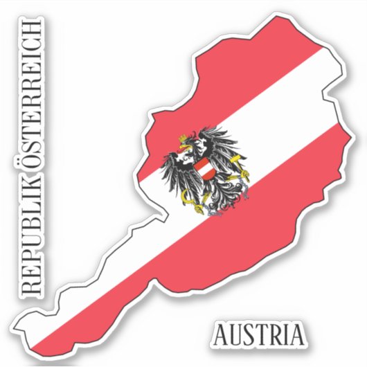 Österreichische Flagge Charming Patriotische Karte Aufkleber (Vorderseite)