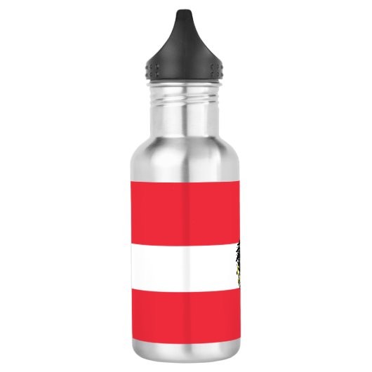 Österreichische Flagge Edelstahlflasche (Links)