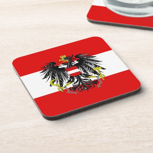 Österreichische Flagge Getränkeuntersetzer (Linke Seite)