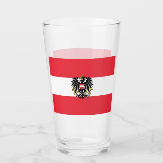 Österreichische Flagge Glas (Rückseite)