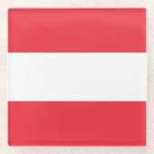 Österreichische Flagge Glasuntersetzer (Vorderseite)