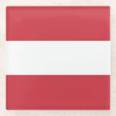 Österreichische Flagge Glasuntersetzer (Vorderseite)
