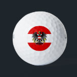 Österreichische Flagge Golfball<br><div class="desc">Flagge Österreichs und Österreichs Wappen,  patriotisches Muster</div>