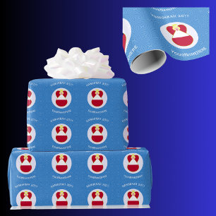 Österreichische Flagge Hanukkah Engel Personalisie Geschenkpapier