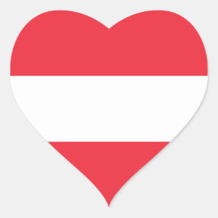 Österreichische Flagge Herz-Aufkleber