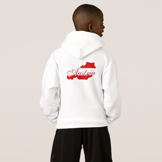 Österreichische Flagge Hoodie (Schwarz voll)