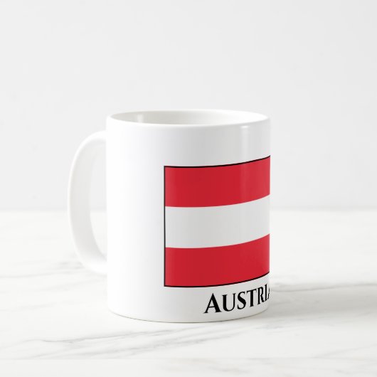Österreichische Flagge Kaffeetasse (Vorderseite Links)