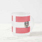 Österreichische Flagge Mattglastasse (VorderseiteRechts)