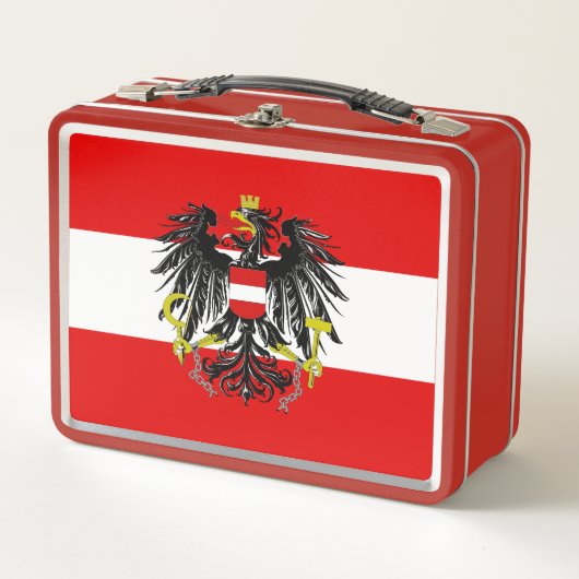 Österreichische Flagge Metall Lunch Box (Vorderseite)