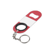 Österreichische Flagge Mini Flaschenöffner (Rückseite Schrägansicht)