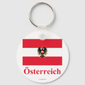Österreichische Flagge mit deutschem Namen Schlüsselanhänger (Vorderseite)