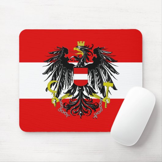 Österreichische Flagge Mousepad (Mit Mouse)