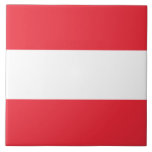Österreichische Flagge (Österreich) Keramik Tile Fliese<br><div class="desc">Die Gestaltung dieses Gegenstands basiert auf der Nationalflagge der Republik Österreich, einem Binnenland der Ostalpine im südlichen Teil Mitteleuropas. Die österreichische Fahne mit ihren drei markanten rot-weißen Bändern basiert auf dem Wappen der Babenberg-Dynastie. Der Legende nach wurde die Fahne von Herzog Leopold V. erfunden, als Folge seiner Kämpfe in der...</div>