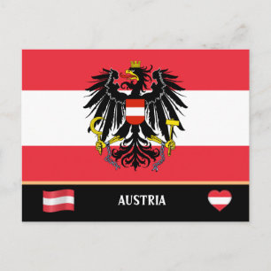 Österreichische Flagge & Österreich-Reise / Österr Postkarte